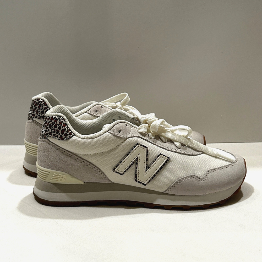 New Balance 515 Women S: 8 Leopard Animal Accents Sneakers Off-White - Picture 3 of 6